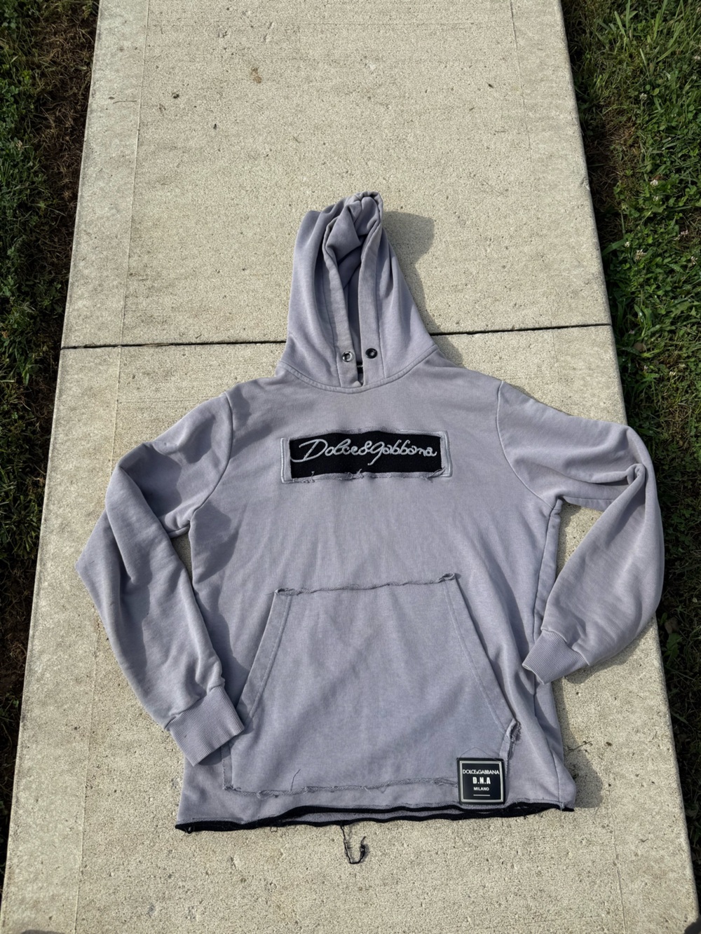 Dolce & Gabanna Distressed Gray Hoodie